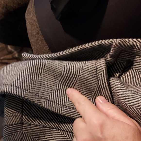 Vintage Liz Claiborne Herringbone Lined Wool Blend Winter Business Coat Large - Picture 13 of 13